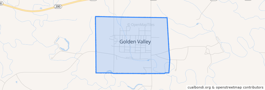 Mapa de ubicacion de Golden Valley.