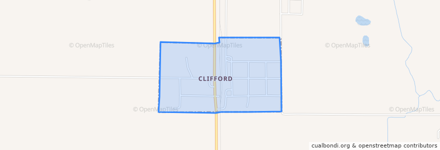 Mapa de ubicacion de Clifford.