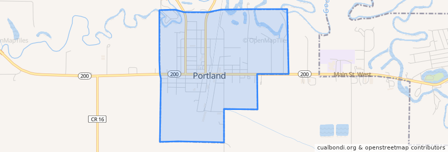 Mapa de ubicacion de Portland.