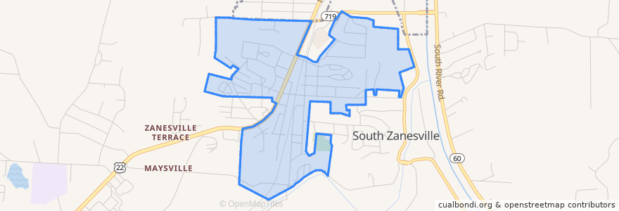 Mapa de ubicacion de South Zanesville.
