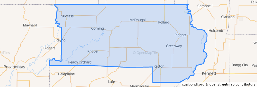 Mapa de ubicacion de Clay County.