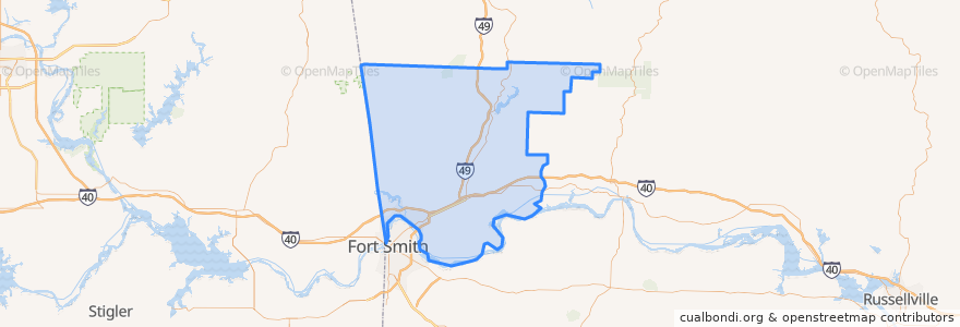 Mapa de ubicacion de Crawford County.