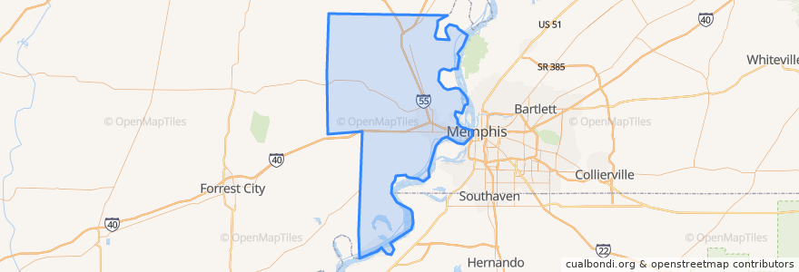 Mapa de ubicacion de Crittenden County.