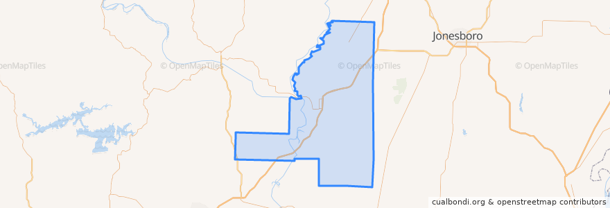 Mapa de ubicacion de Jackson County.