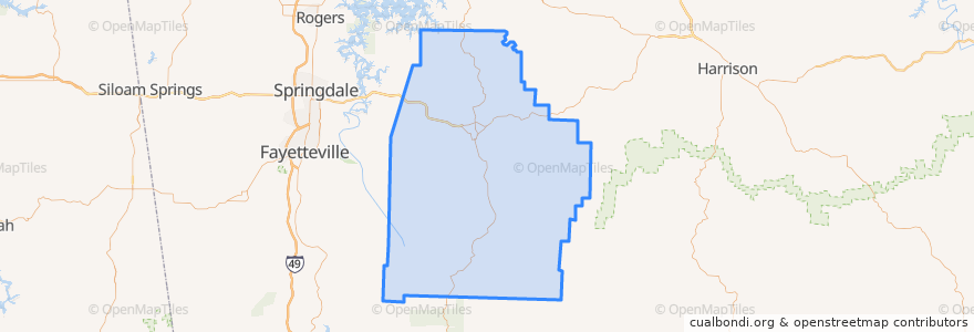 Mapa de ubicacion de Madison County.