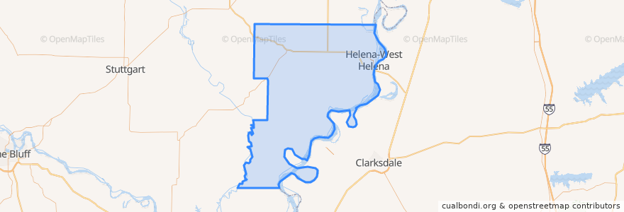 Mapa de ubicacion de Phillips County.