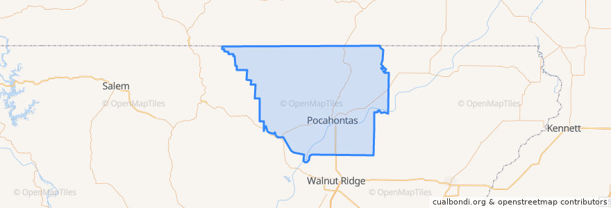 Mapa de ubicacion de Randolph County.