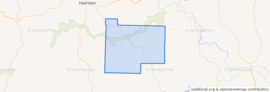 Mapa de ubicacion de Searcy County.