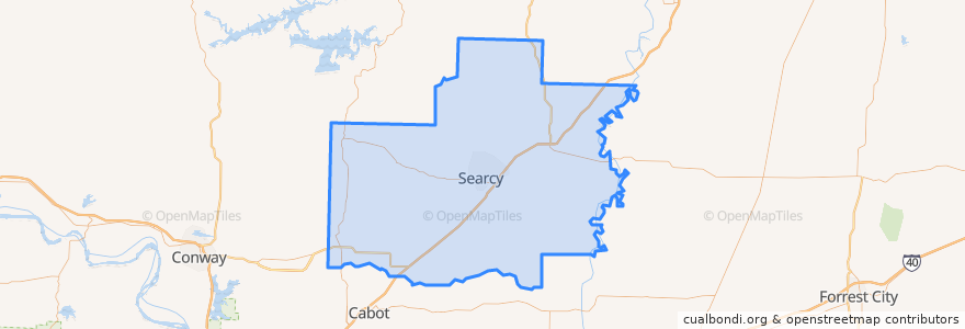 Mapa de ubicacion de White County.