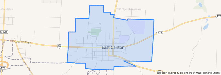 Mapa de ubicacion de East Canton.