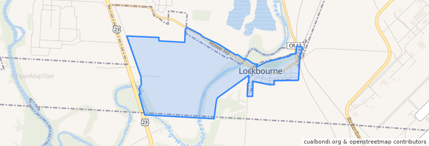 Mapa de ubicacion de Lockbourne.