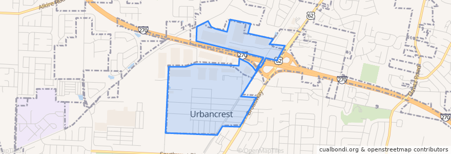 Mapa de ubicacion de Urbancrest.