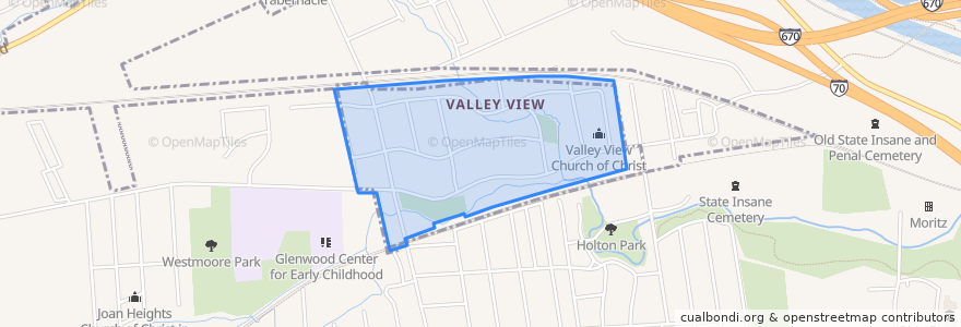 Mapa de ubicacion de Valleyview.