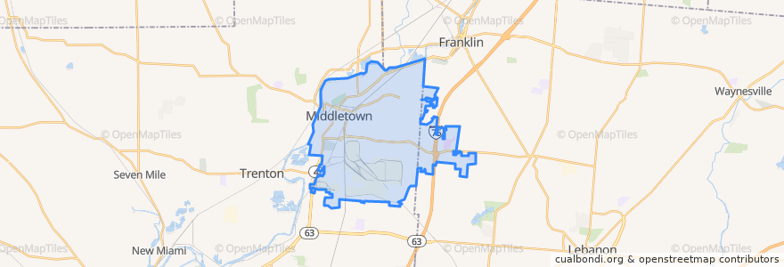 Mapa de ubicacion de Middletown.