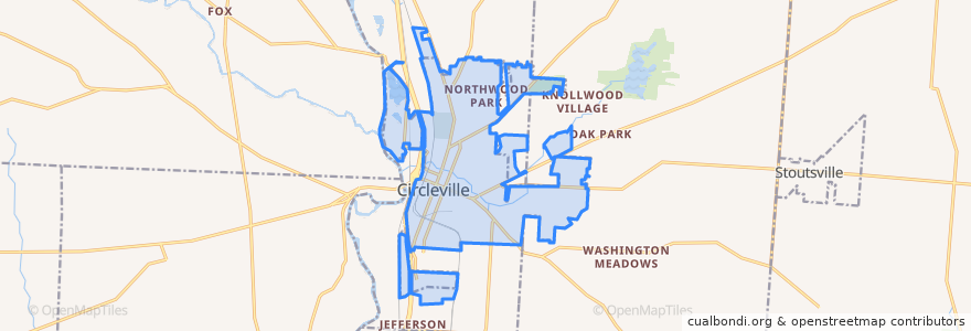 Mapa de ubicacion de Circleville.