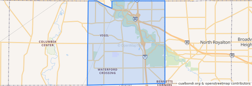Mapa de ubicacion de Strongsville.