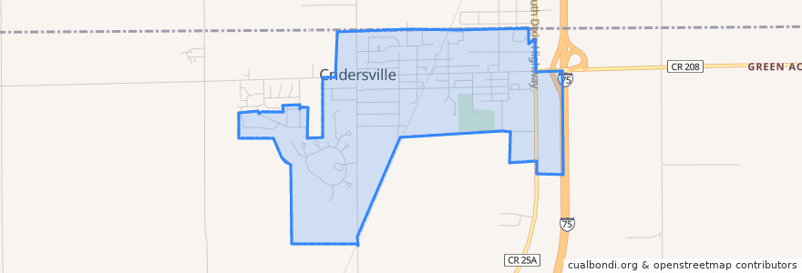 Mapa de ubicacion de Cridersville.