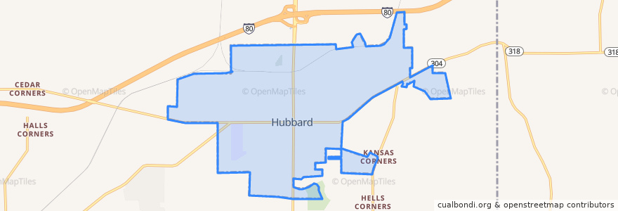 Mapa de ubicacion de Hubbard.