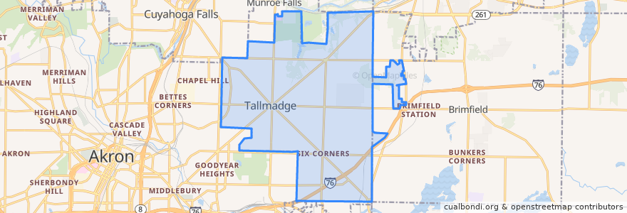 Mapa de ubicacion de Tallmadge.