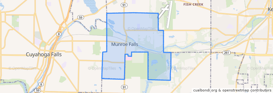 Mapa de ubicacion de Munroe Falls.
