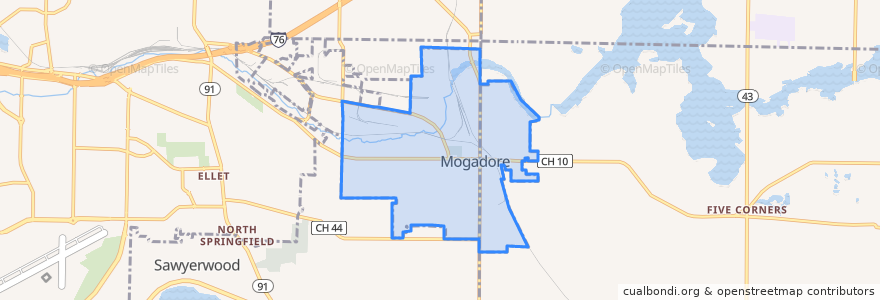 Mapa de ubicacion de Mogadore.
