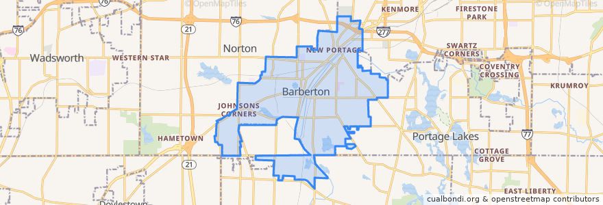 Mapa de ubicacion de Barberton.