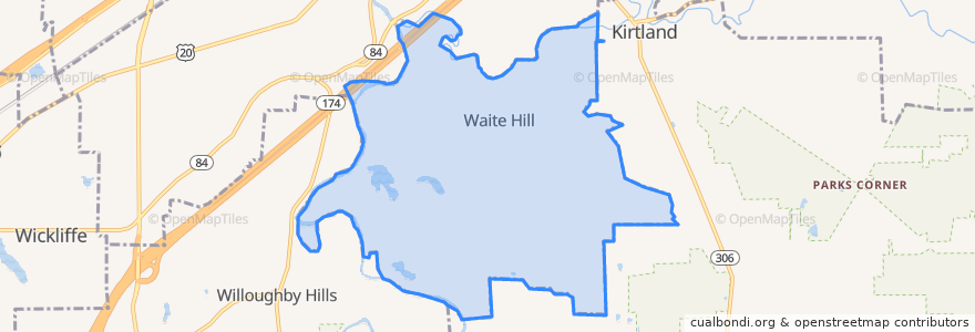 Mapa de ubicacion de Waite Hill.