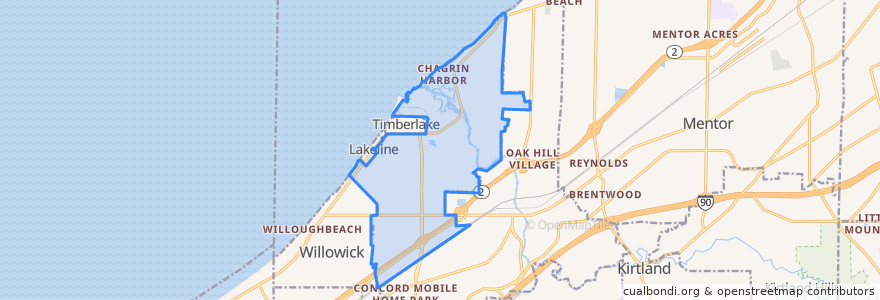 Mapa de ubicacion de Eastlake.