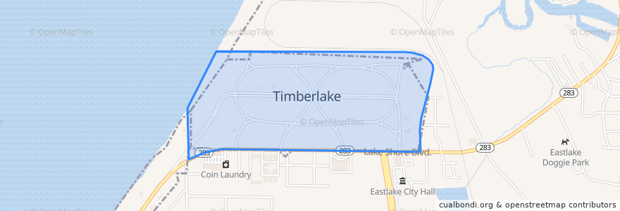 Mapa de ubicacion de Timberlake.