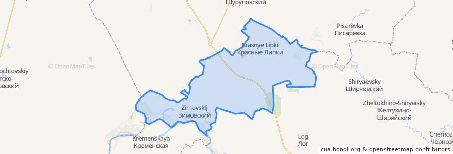 Mapa de ubicacion de Краснолиповское сельское поселение.