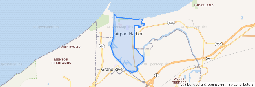 Mapa de ubicacion de Fairport Harbor.