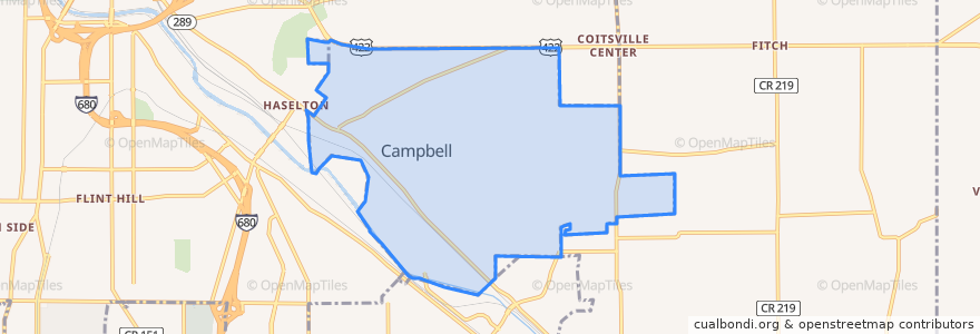 Mapa de ubicacion de Campbell.