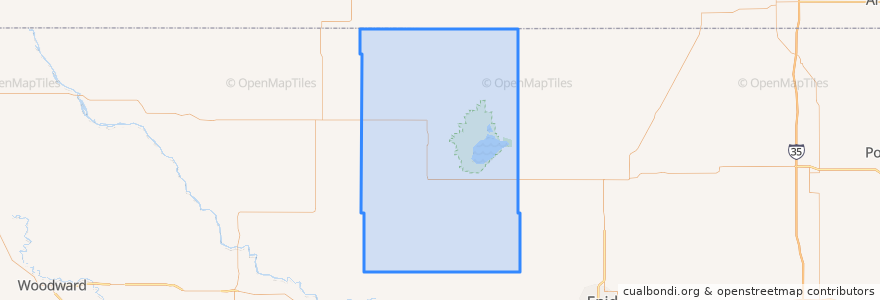 Mapa de ubicacion de Alfalfa County.
