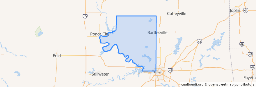 Mapa de ubicacion de Osage County.