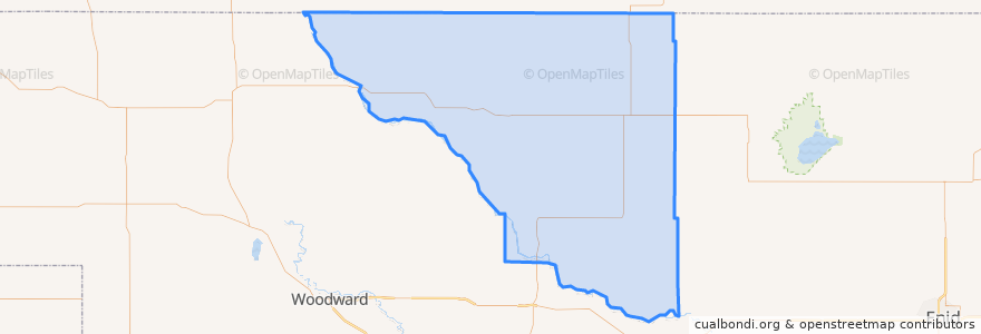 Mapa de ubicacion de Woods County.