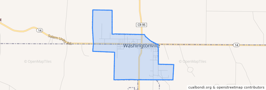 Mapa de ubicacion de Washingtonville.