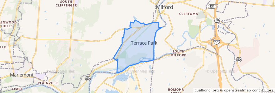 Mapa de ubicacion de Terrace Park.