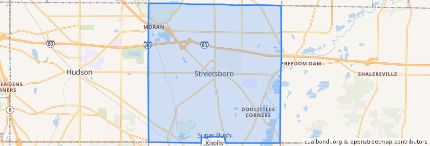 Mapa de ubicacion de Streetsboro.