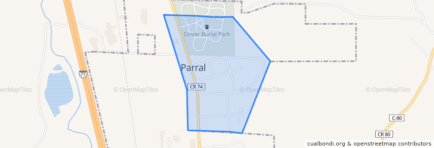 Mapa de ubicacion de Parral.