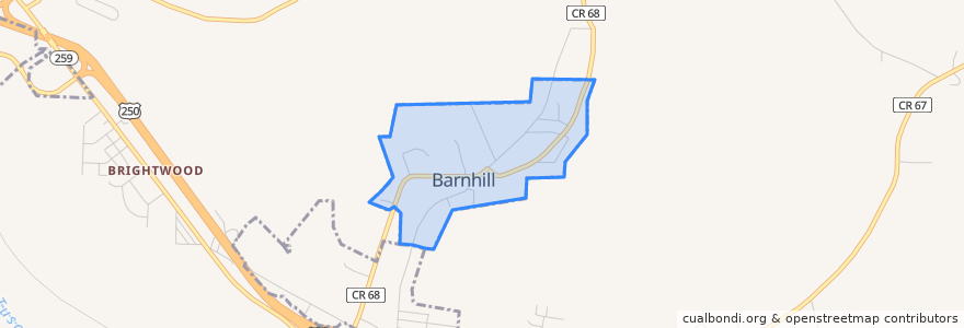 Mapa de ubicacion de Barnhill.