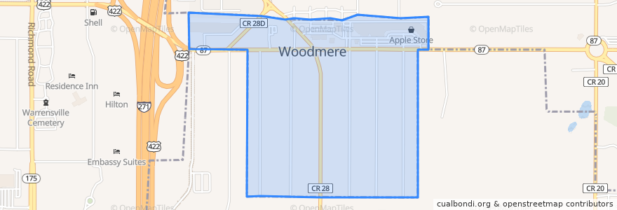 Mapa de ubicacion de Woodmere.