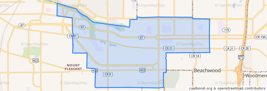 Mapa de ubicacion de Shaker Heights.