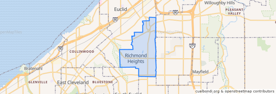Mapa de ubicacion de Richmond Heights.