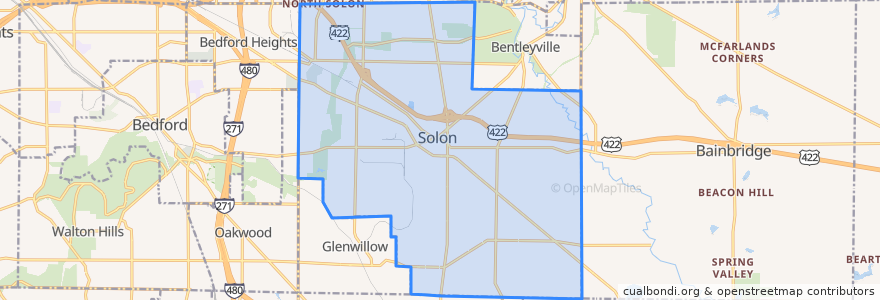 Mapa de ubicacion de Solon.