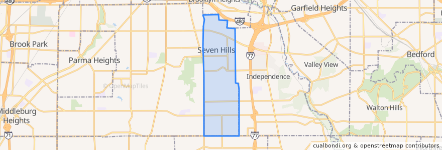 Mapa de ubicacion de Seven Hills.