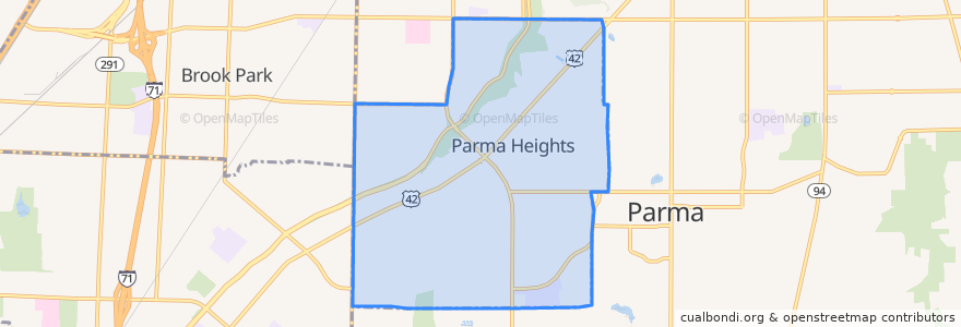 Mapa de ubicacion de Parma Heights.