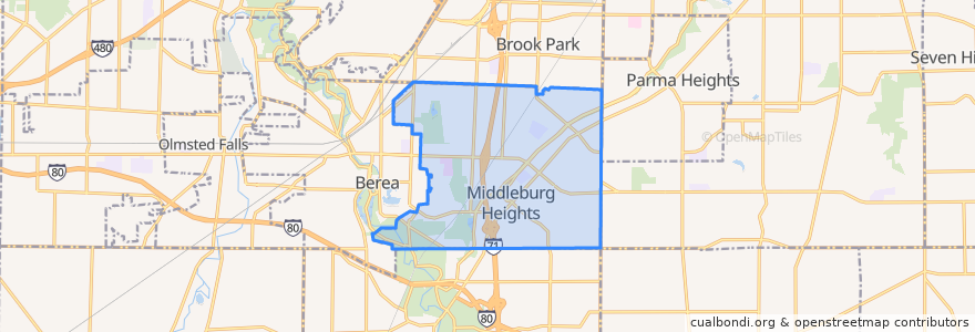 Mapa de ubicacion de Middleburg Heights.