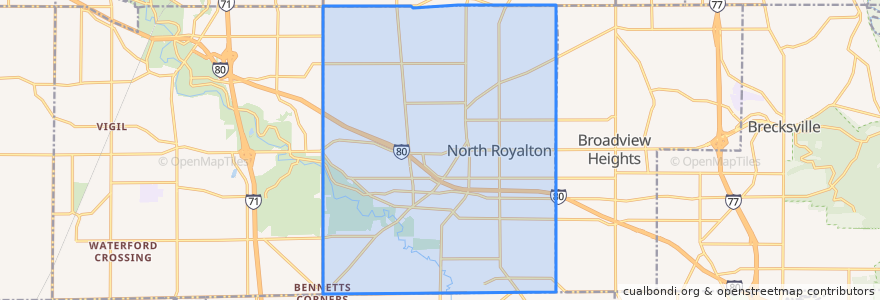 Mapa de ubicacion de North Royalton.