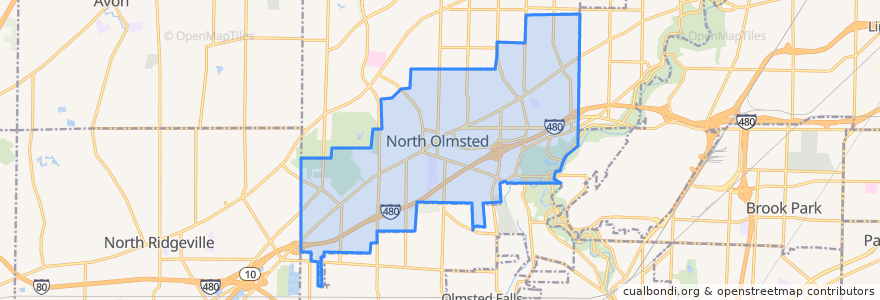 Mapa de ubicacion de North Olmsted.