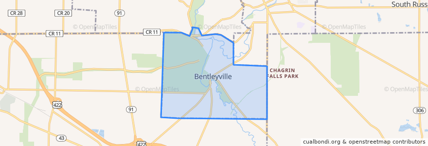 Mapa de ubicacion de Bentleyville.